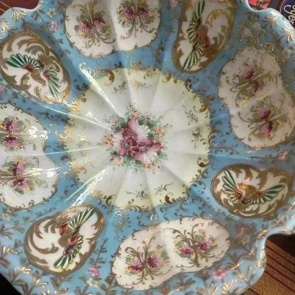 SOLD Nippon Robin egg blue with flowers on the back‎ also gorgeous bowl